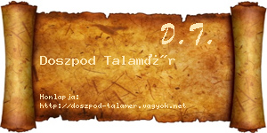 Doszpod Talamér névjegykártya